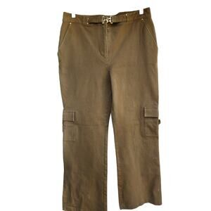 St. John Sport Olive Green Stretchy Cotton Casual Pants 14